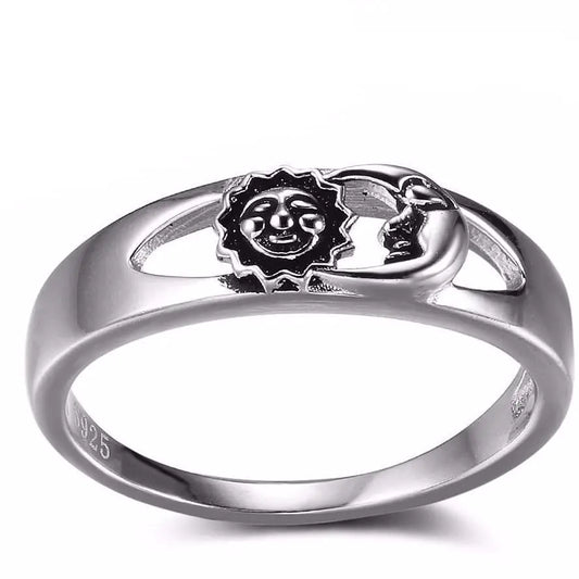 Retro Oil Drop Smiley Ring, S925 Silver Fashion Ring