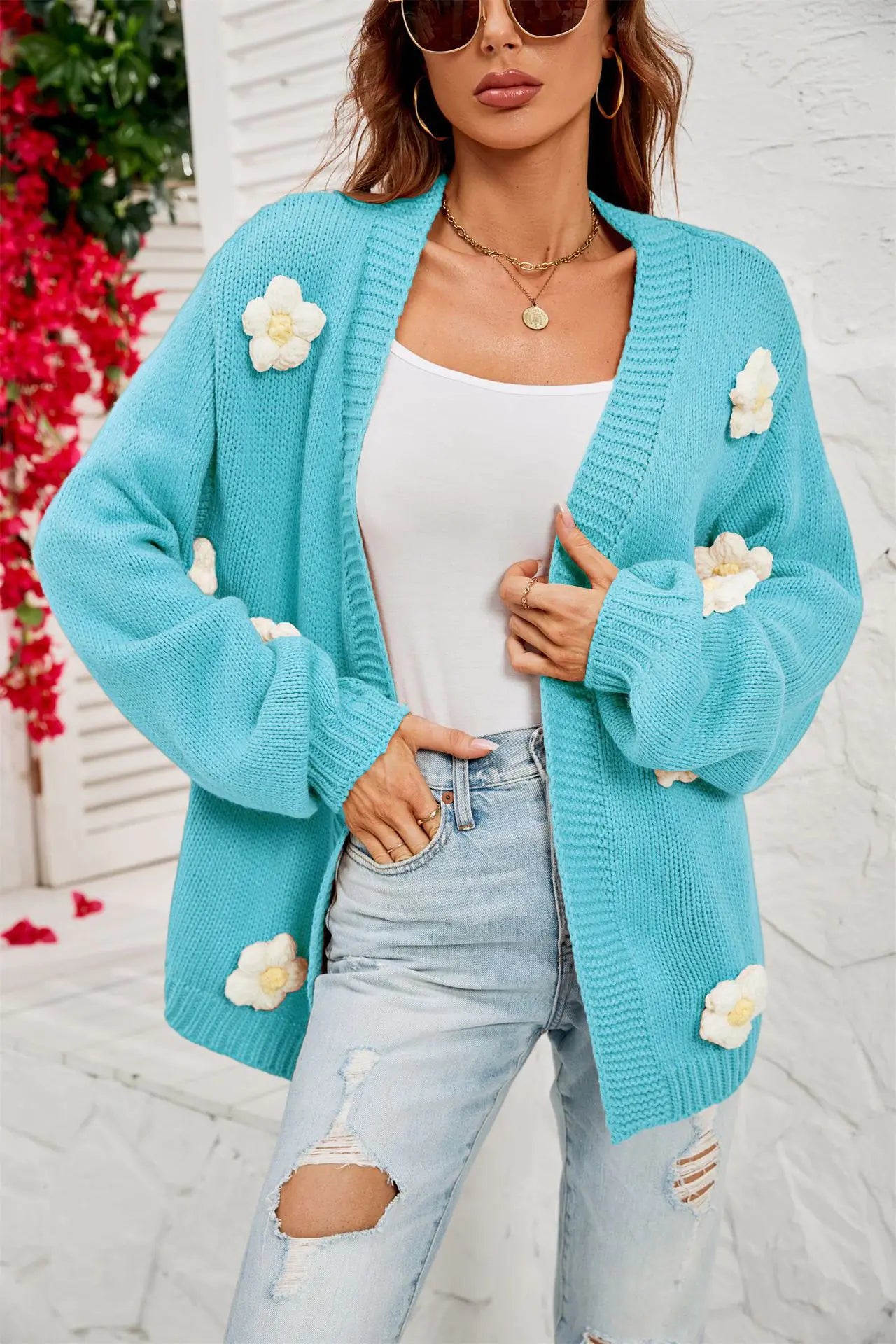 2022 Winter Plus Size Floral Cardigan for Women