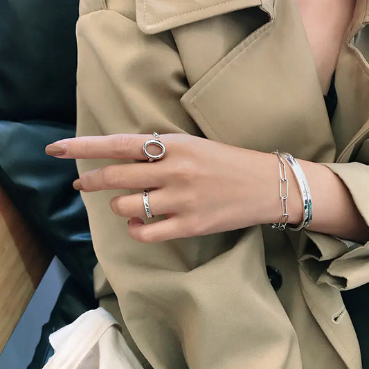 Oval Ring - Versatile Silver Band Ring