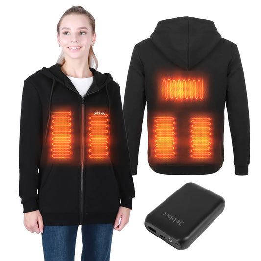 Heated Hoodie Jacket for Women and Men (Unisex) with 7.4V Battery Pack Lightweight Winter Outdoor Soft Cozy with Heated Sweatshirt(X-Small)