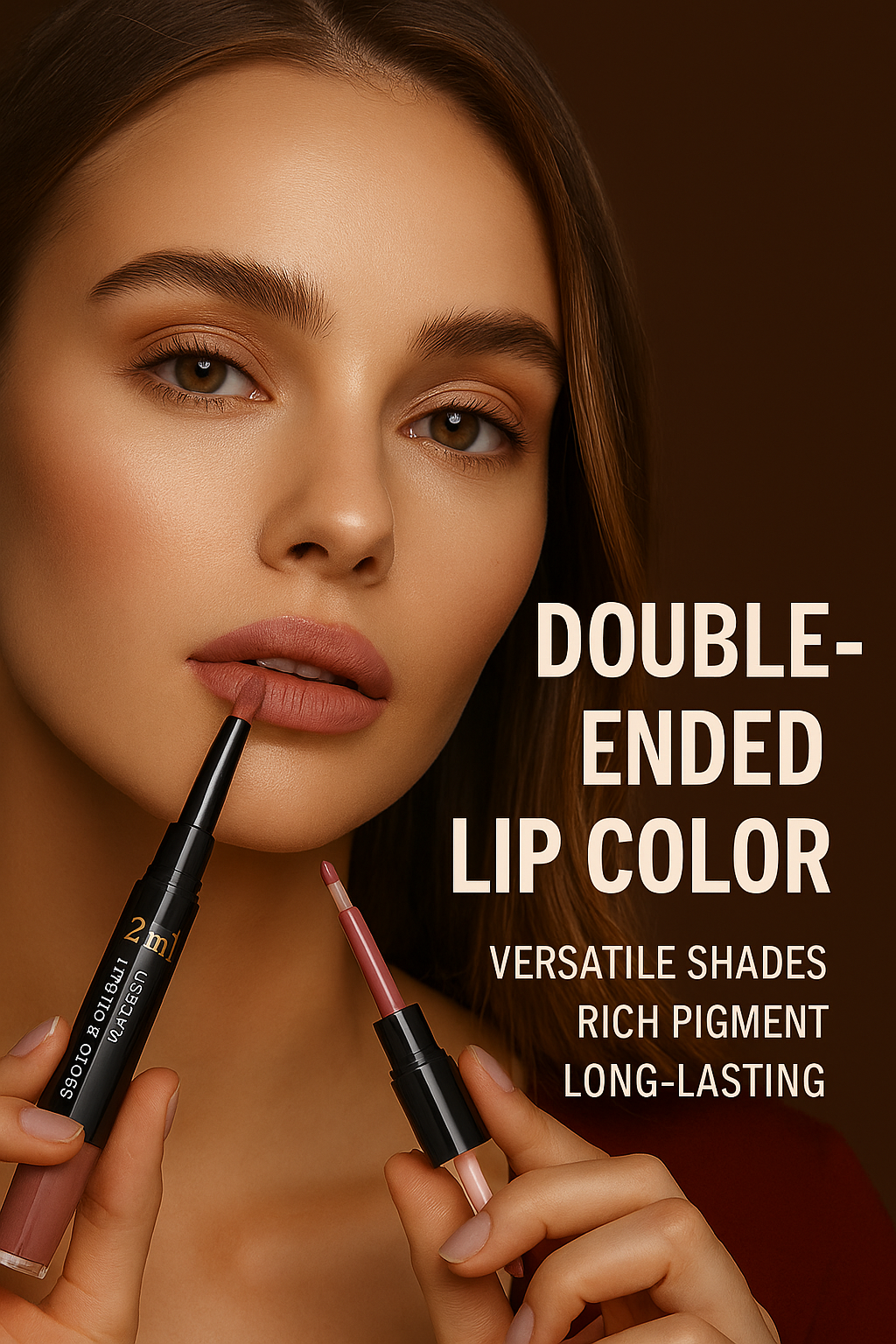 Matte Liquid Lipstick & Double Lip Gloss Pen 2 -in-1 Beauty