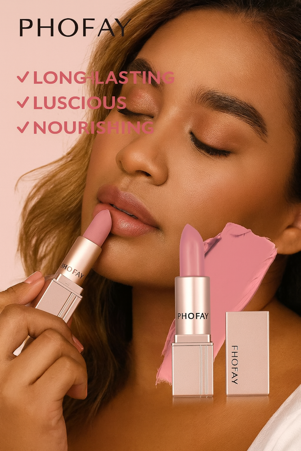 PHOFAY Matte Lipstick – Bold Color, Long-Lasting Wear