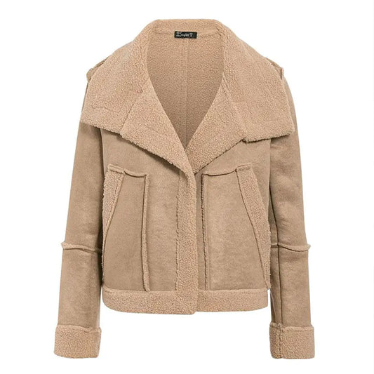 Stylish Warm Beige Cotton Jacket for Women