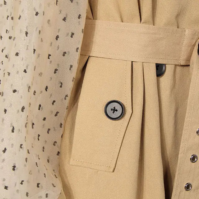 Chic Loose Long Sleeve Polka Dot Fall Jacket for Women
