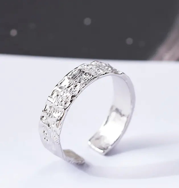Textured Paper Ring, Personalized Gold & Silver Ring
