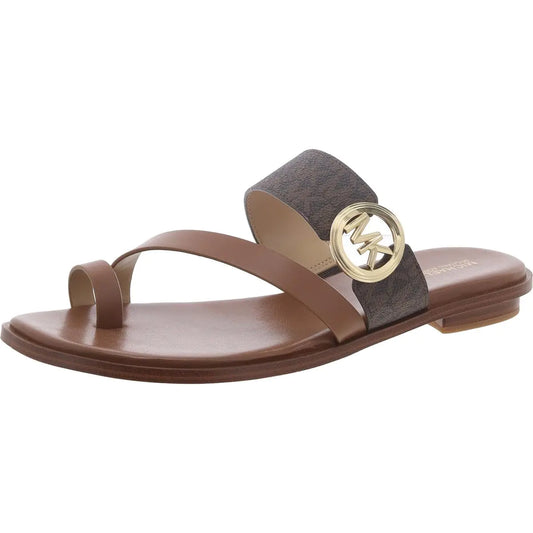 Michael Kors Womens Vera Flat Thong Sandal Brown 7.5