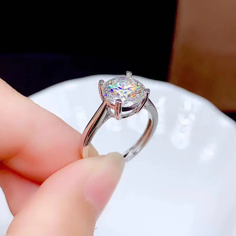 Moissanite Engagement Ring, 925 Silver Couples Ring