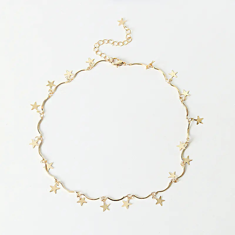 Minimalist Star Pendant Choker Necklace for Women