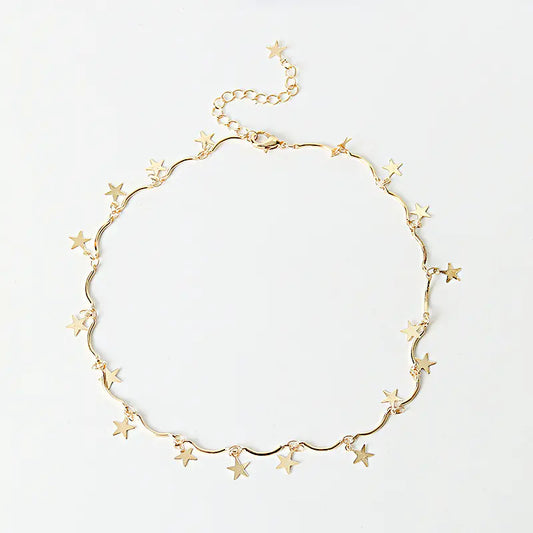 Minimalist Star Pendant Choker Necklace for Women