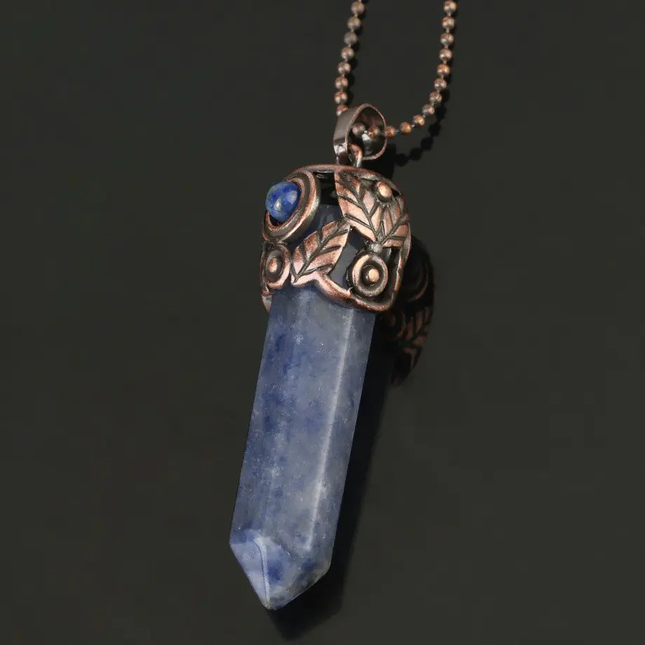 Natural Amethyst Hexagonal Pendant Necklace for Women