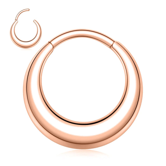 GAGABODY Septum Jewelry Septum Ring Rose Gold Conch Piercing Jewelry Helix Earring Septum Piercing Round Horn Ring Conch Earring Surgical Steel Clicker Hoop 16g 10mm Cartilage Earring Hoop