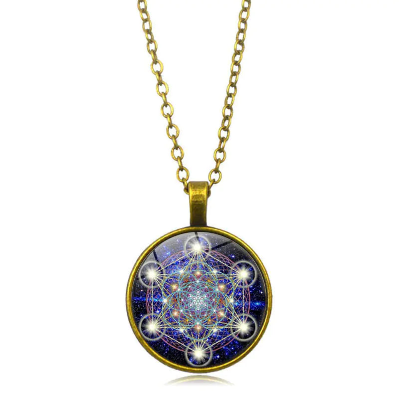 Mandala Sacred Geometry Gemstone Necklace for Women