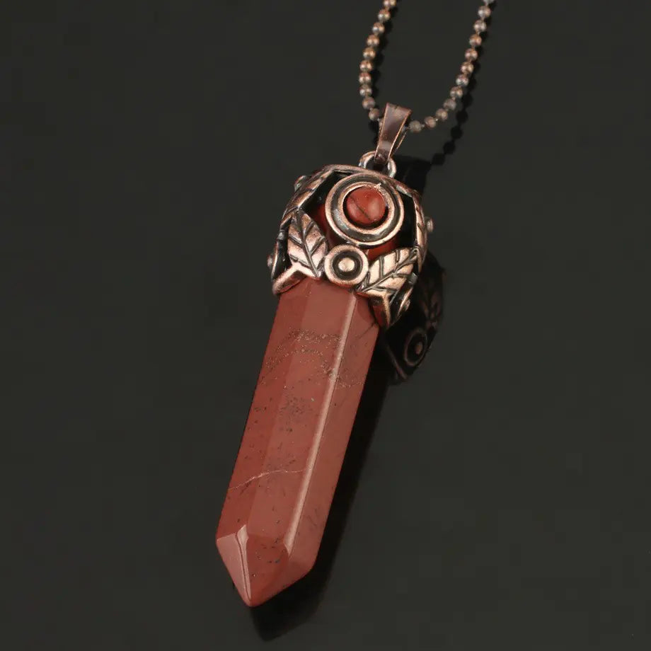 Natural Amethyst Hexagonal Pendant Necklace for Women