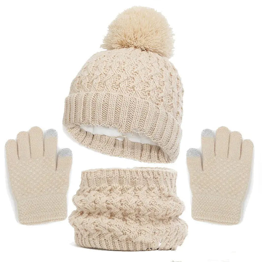Children's Three-Piece Hat, Scarf, and Gloves Set
