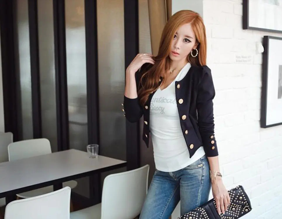 Slim Fit Double-Breasted Blazer Jacket