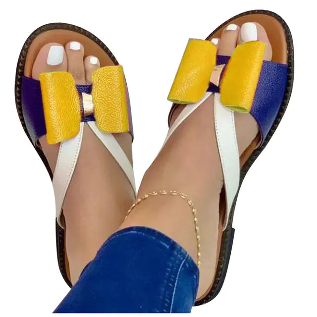 Casual Women's Breathable Flat Bow Slippers for Outdoors