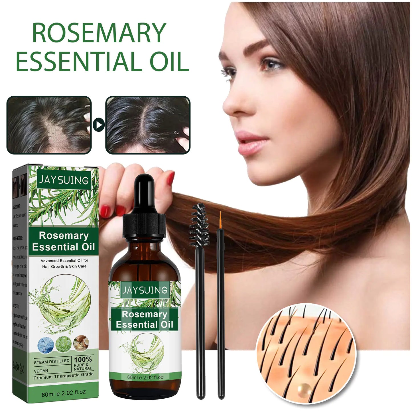Jaysuing Multi-Effect Rosemary Essential Oil for Hair Care