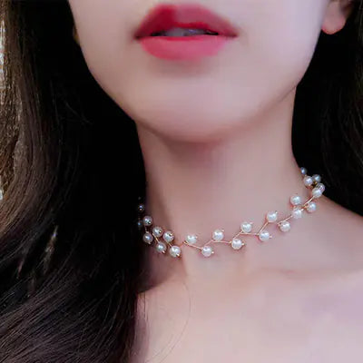 Minimalist Short Pearl Choker Necklace for Women