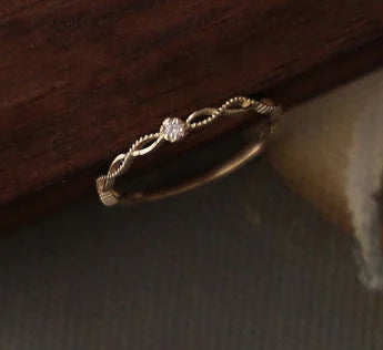 Diamond Ring Women's Design - Fried Dough Twists Style