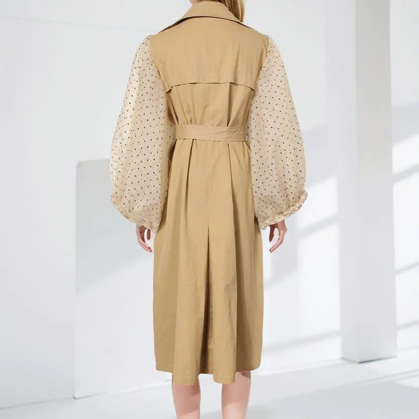 Chic Loose Long Sleeve Polka Dot Fall Jacket for Women