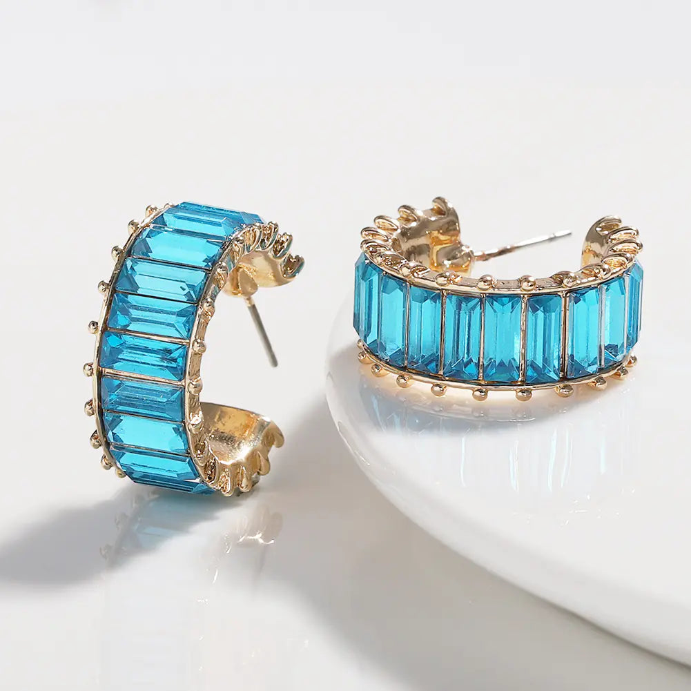 Retro Rose Gold Crystal Zircon Stud Earrings – Elegant Vintage-Style Jewelry for Women