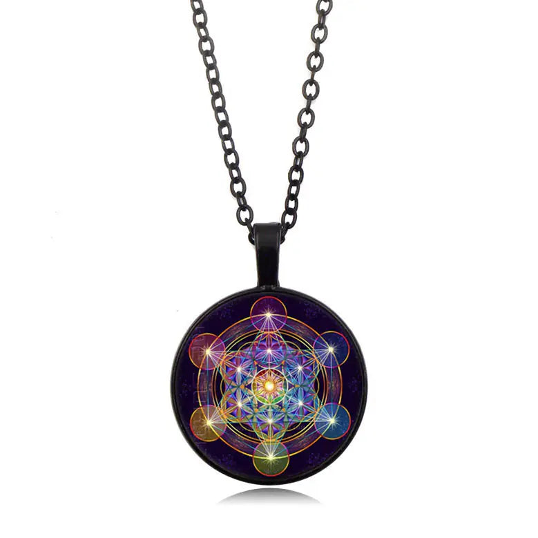 Mandala Sacred Geometry Gemstone Necklace for Women