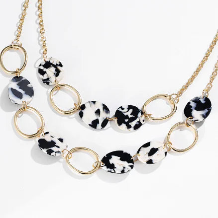 Multilayer Geometric Circle Alloy Necklace for Women