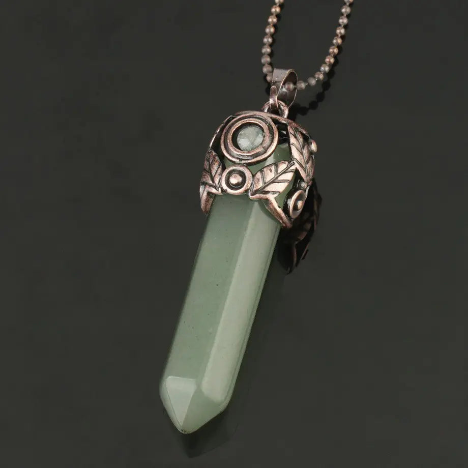 Natural Amethyst Hexagonal Pendant Necklace for Women