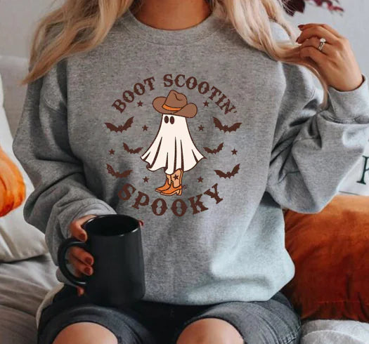 Cowboy Ghost Halloween Hoodie - Boot Scootin Spooky