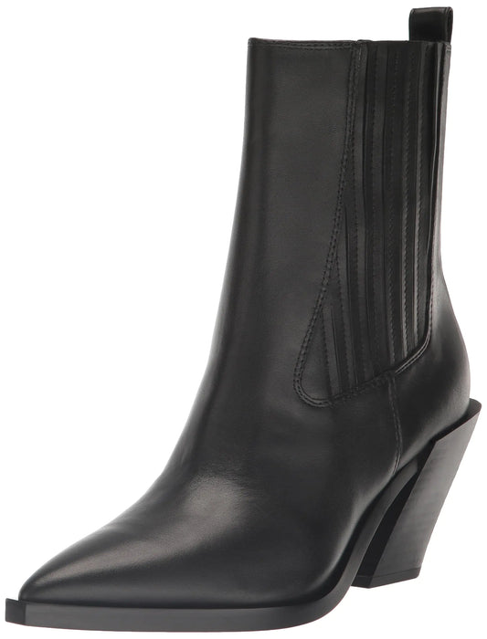 Sam Edelman Women’s Mandey Western Boot – Black Leather Fashion Boot