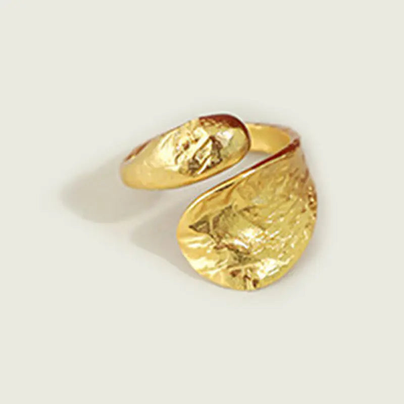 French Textured Ring Set with Korean Style Open Ring