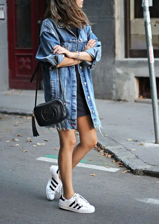Loose Fit Denim Jacket for Women – Casual Oversized Jean Coat for Autumn Winter