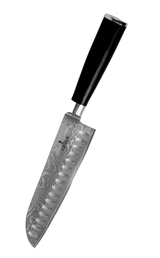 Damascus Santoku Knife – VG-10 Japanese Steel | Wave Pattern Blade