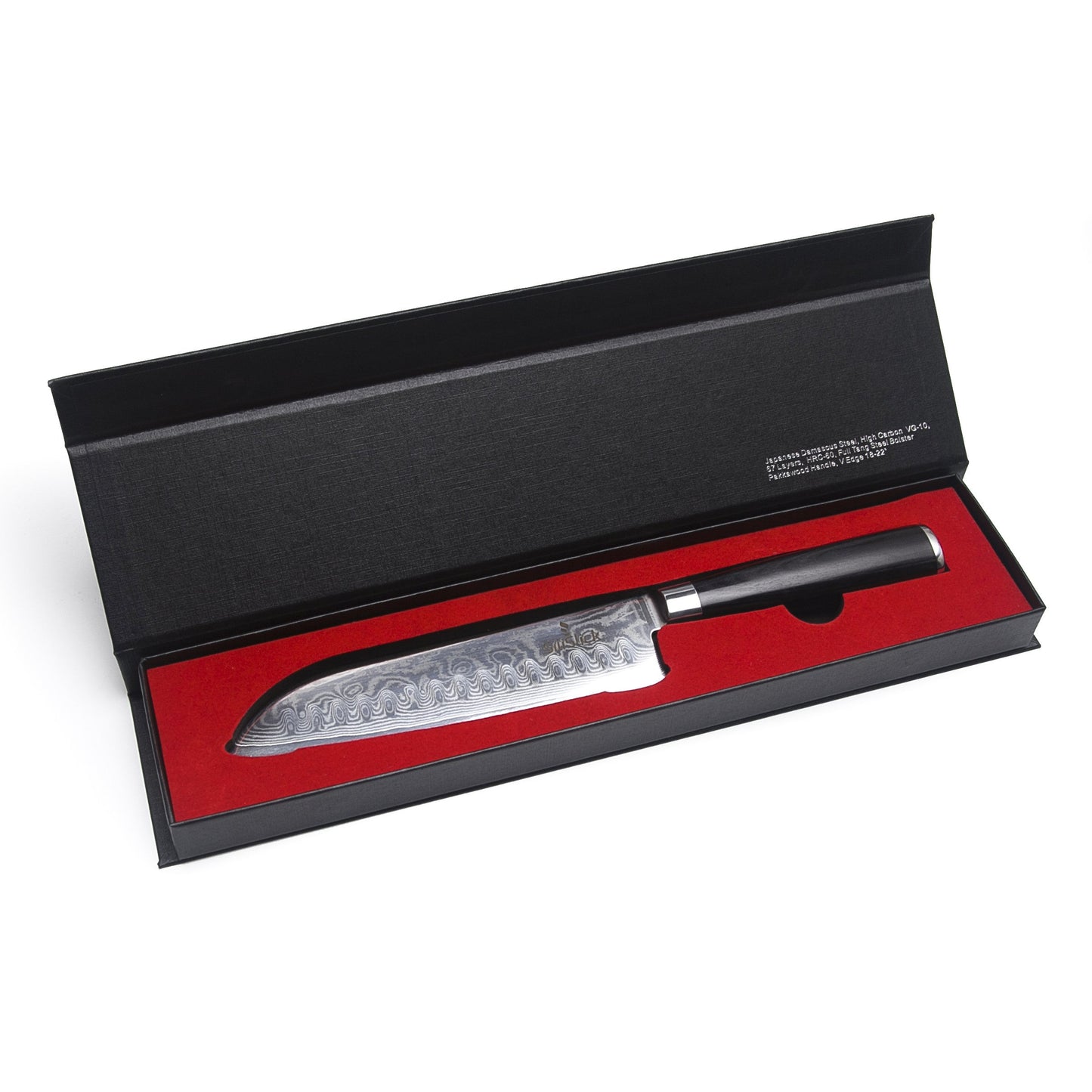Damascus Santoku Knife – VG-10 Japanese Steel | Wave Pattern Blade