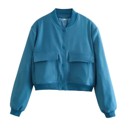 Loose Casual Bomber Jacket for Women – Lightweight Streetwear Coat