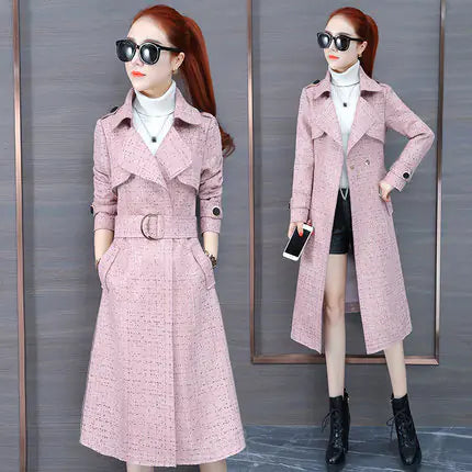 Slim Fit Long Windbreaker Women's Western Style Jacket