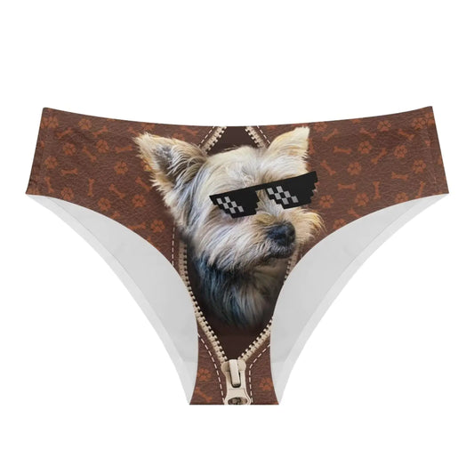 AmzPrint Dog Print Underwear For Women Sexy Seamless High Waist Underwear Breathable Hipster Panty Briefs Animal Print