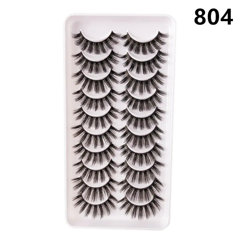 10 Pairs Fluffy Mink Lashes - Handmade, Reusable, Natural