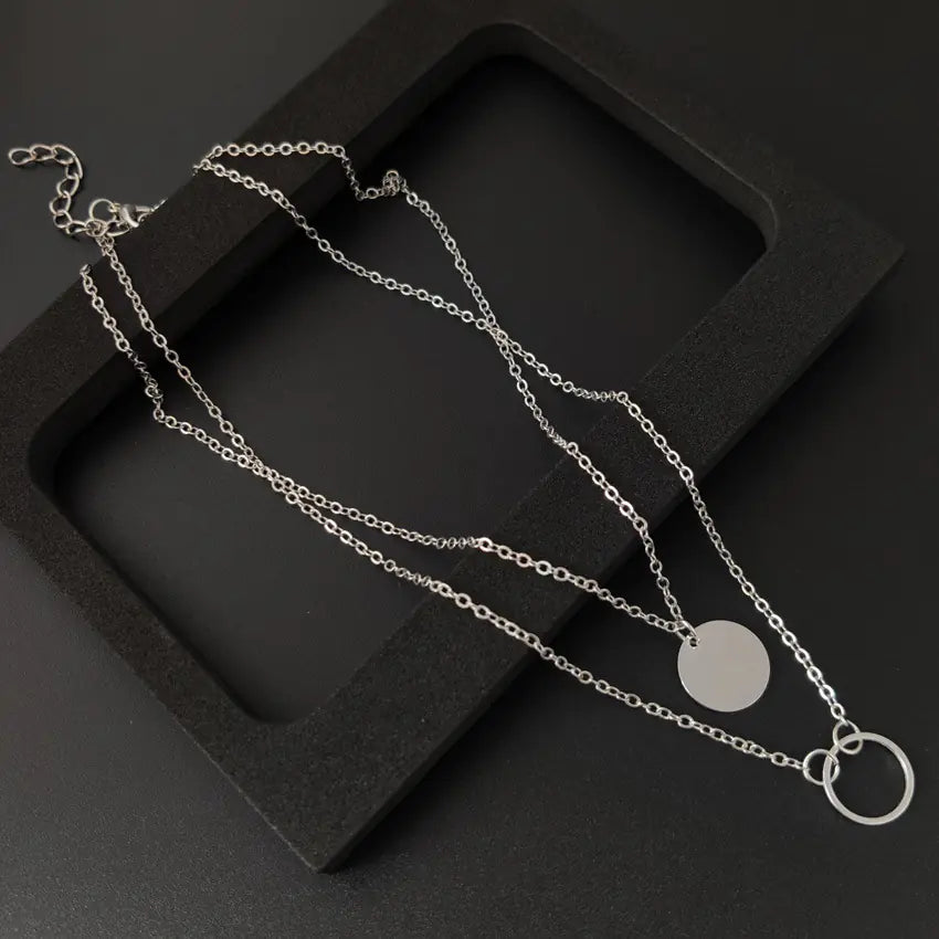 Multilayer Sequin Pendant Necklace for Women