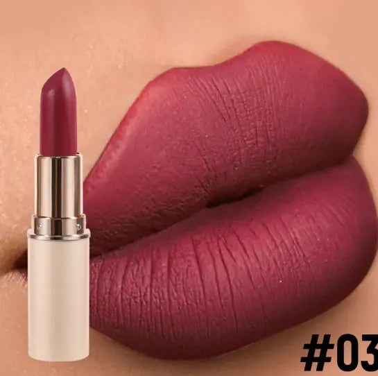 Matte Lipstick – Half Cylinder Long-Lasting Velvet Lip Color