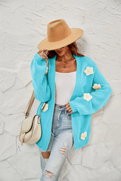 2022 Winter Plus Size Floral Cardigan for Women