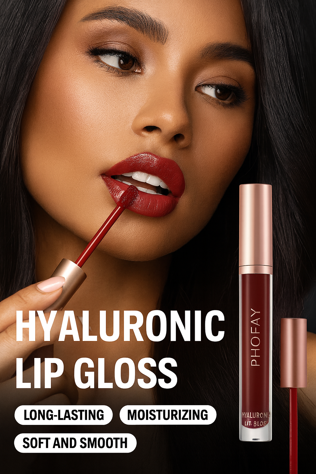 PHOFAY Hyaluronic Lip Gloss: Plumping, Hydrating & Non-Sticky Shine