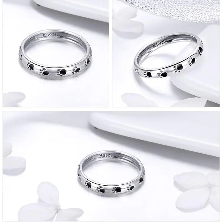 Pet Paw Print Ring S925 Sterling Silver Fashion Ring