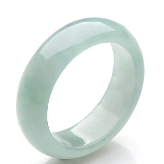 DNTENG LightGreen Jade Ring Natural A Grade Jadeite Jewelry Gift Jade Band Ring for Women Men Burma Jade Myanmar Engagement Ring(Ring Size:9)