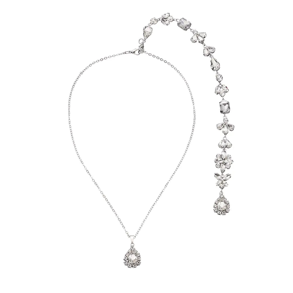 Minimalist Rhinestone Back Chain Necklace for Women