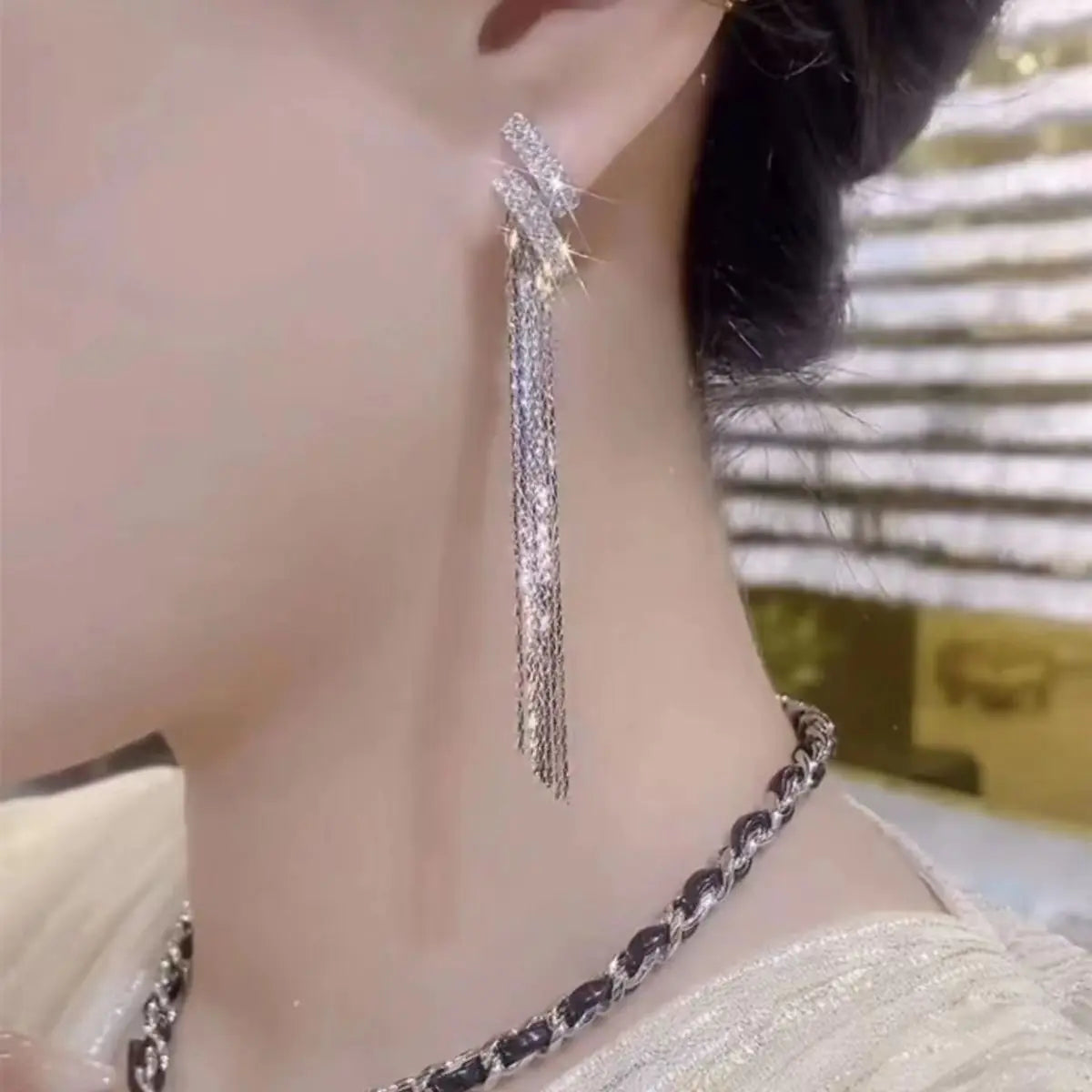 Water Drop Tassel Earrings Earrings Simple