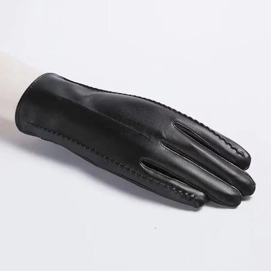 Women's Winter Cute Touchscreen PU Leather Gloves