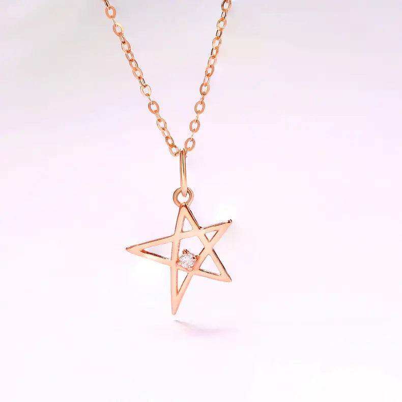 14k Gold Star Pendant Necklace for Women