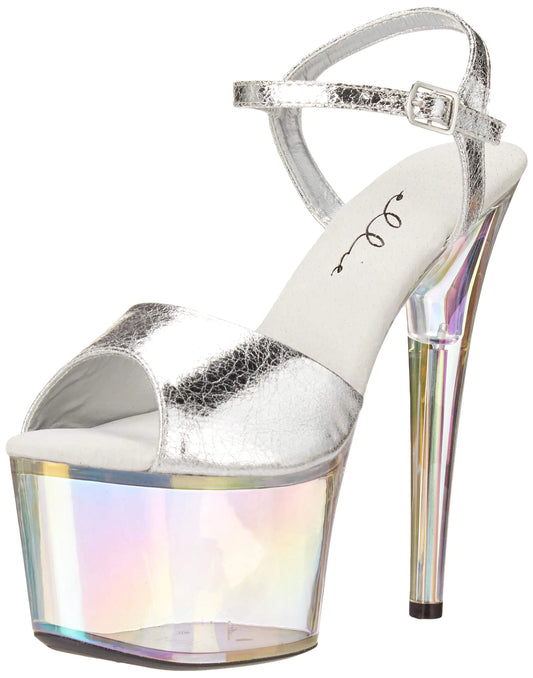Ellie Shoes Womens Stiletto Sandal Heeled Silver 7