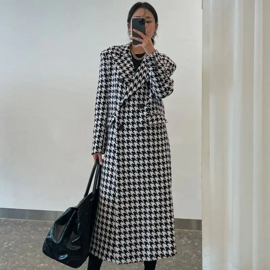 French Vintage Double Breasted Loose Suit Jacket